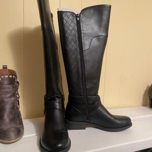 Guess Black Quilted Over-the-Knee Boots